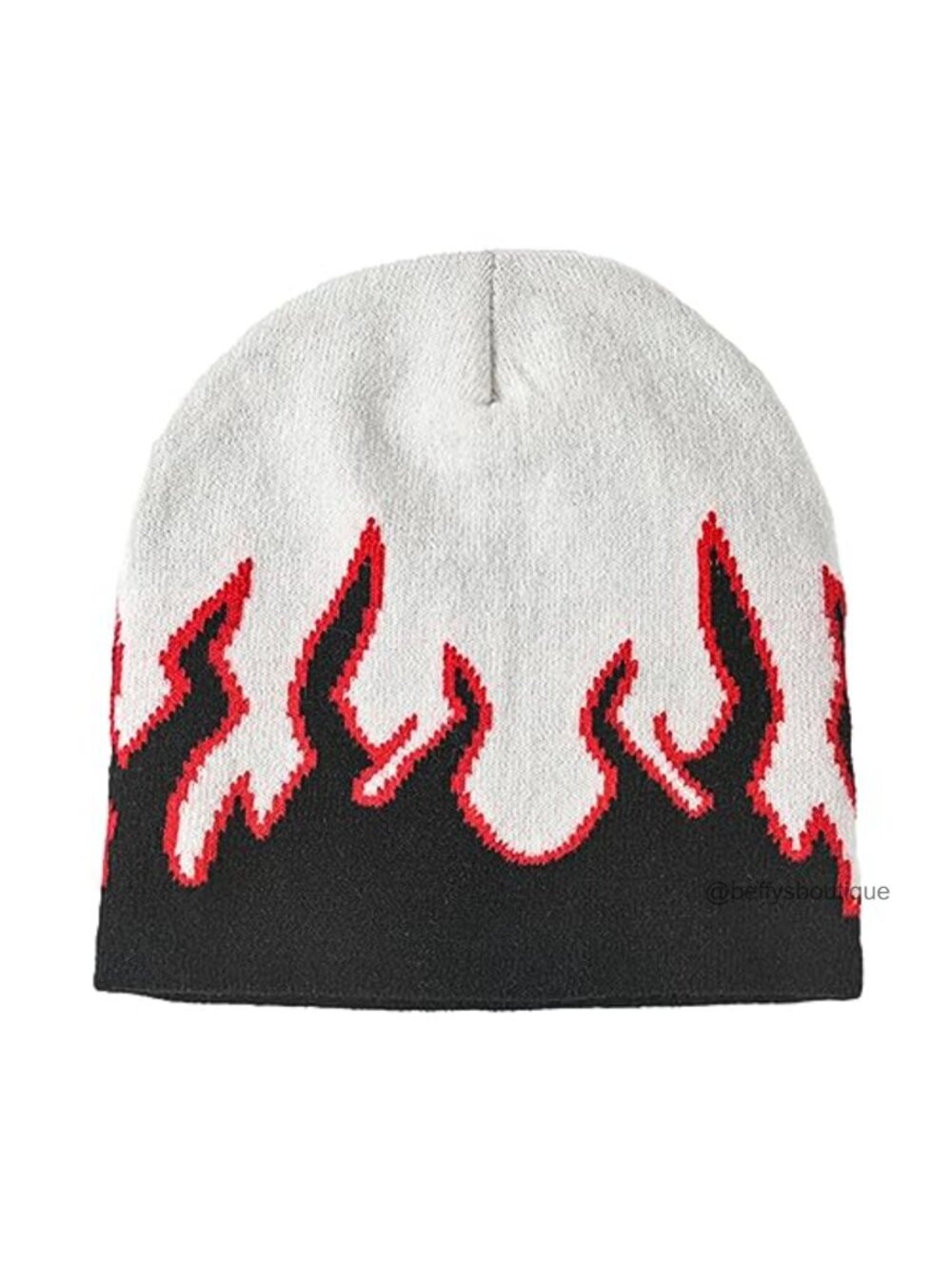 Women's Flame Beanie Acrylic Knit Winter Skull Cap Warm Hat